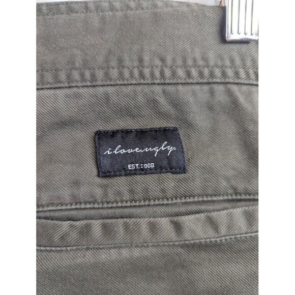I love Ugly women's size large dark green cargo chino pants A5 - Picture 6 of 12